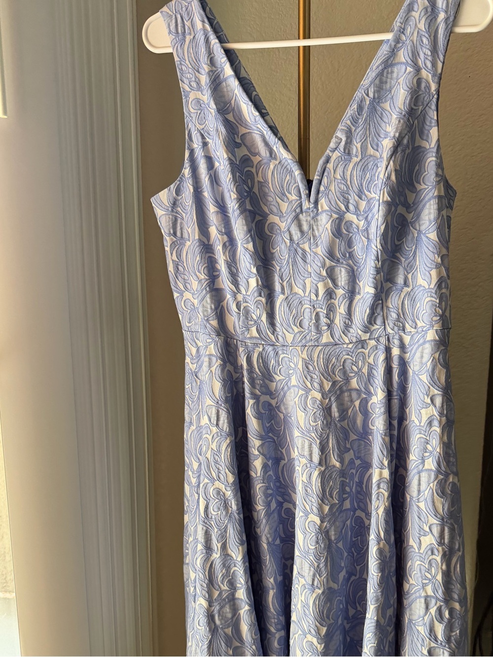 Anthropologie Maeve Claribel Jacquard Midi Dress in Periwinkle Size 8
